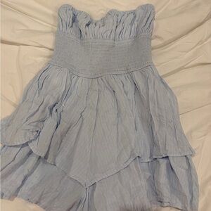 Strapless Light Blue Dress